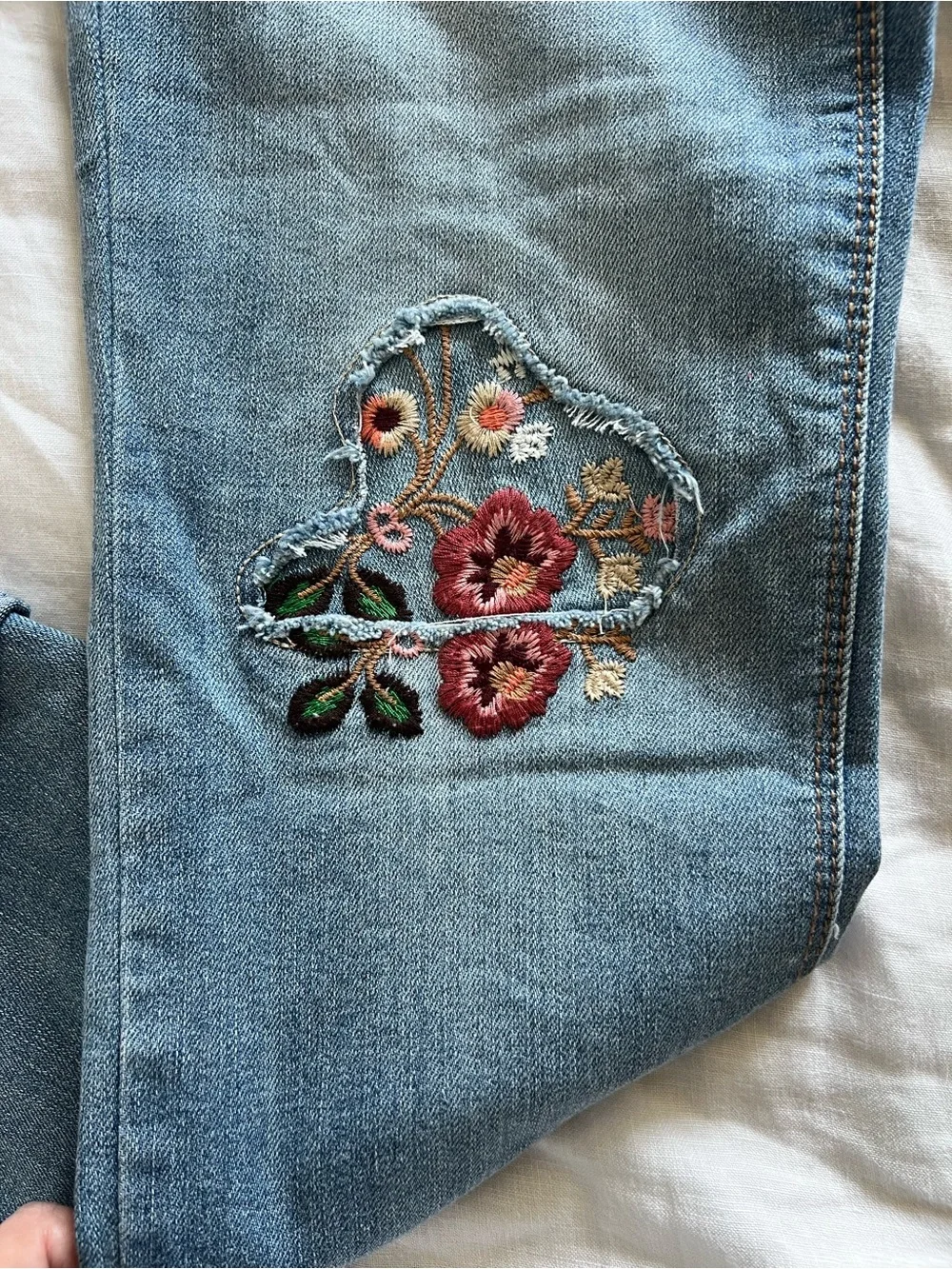 Women’s Light Blue Embroidered Skinny Jeans